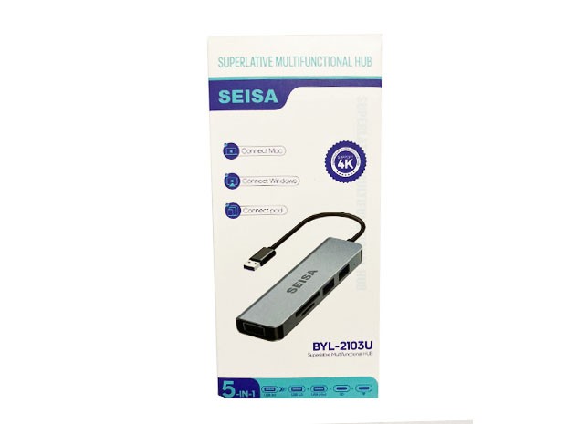 &+ HUB TIPO USB MACBOOK BYL-2103U 5 EN 1 SEISA